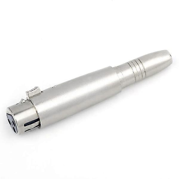 Mono Female Plug Socket Conversion Adapter Stereo Audio Microphone Mic Adapter Converter for Microphone Audio (1pc, Silver) cy