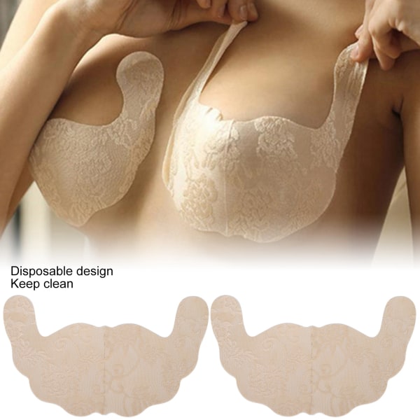 Cover Kertakäyttöiset Itsekiinnittyvä Pitsi Näkymättömät US-muotoiset alushousujen rintaliivit (Khaki B)