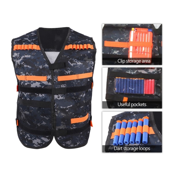 Tykket Toy Gun Clip Jacket Foam Bullet Holder Camouflage Kids Vest