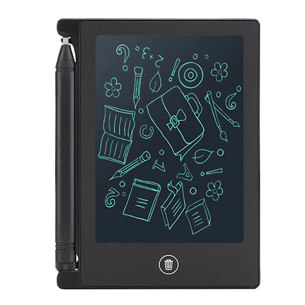 LCD 4,5 tommer Ultratynd Håndskrift Tablet Skrive Tegne Notesbog Tavle til Børn (Sort)
