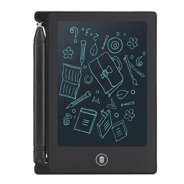 LCD 4,5 tommer ultratynd håndskrift tablet skrive tegne notesbogstavle til børn (sort)