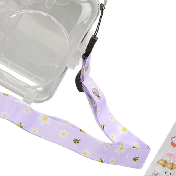 Instant Kamera Etui Kit Skulderrem Klistermærke Kamera Etui Holdbar Kamera Beskyttende Klar Etui til Instax Mini 12 Lilla