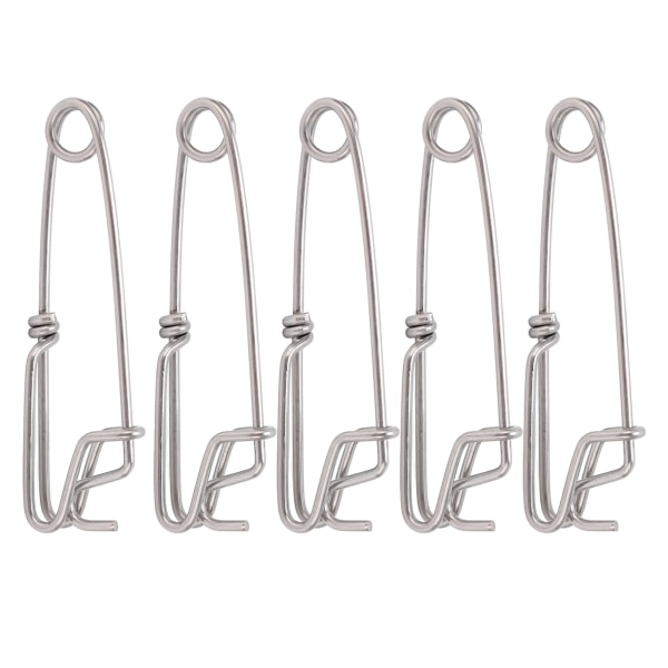 5 STK Long Line Clips Snap Swivel Sea Fishing Connectors Closed Eye Hengespenne Quick Pin Tool2.6cmx100MM