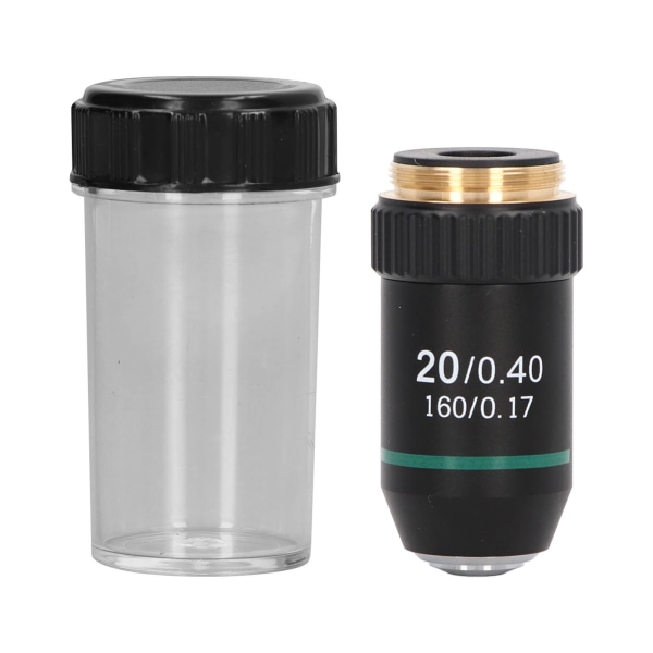 Akromatisk objektiv i messing, forkrommet, 20X mikroskopobjektivgrensesnitt 20,2 mm