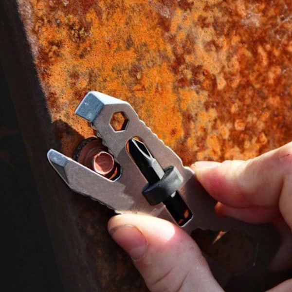 Piranha multifunktionsskruvficka i rostfritt stål Mini Portable Tool