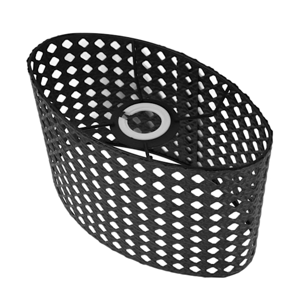 Järnhålig oval lampskärm i metallgravyr ihålig lampskärm kompatibel med E27 E14 kaliber lamphållare svart