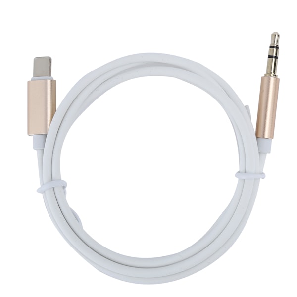 Bærbar lydkabel til køretøj til IOS-stik til 3,5 mm AUX-adapterstik til IOS/7/8/XGold og hvid (med pakke)