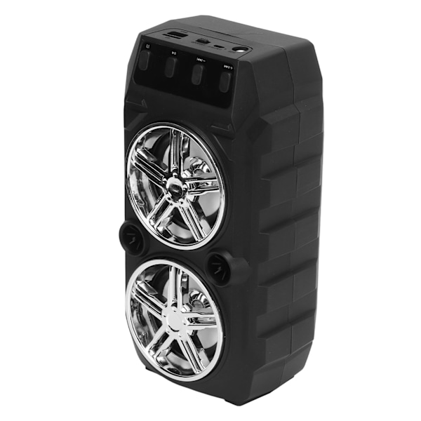 Bluetooth-högtalare för utomhuscamping med dubbla subwoofers, bärbar, hög volym, U-disk, minneskort, ljud, silvergrå