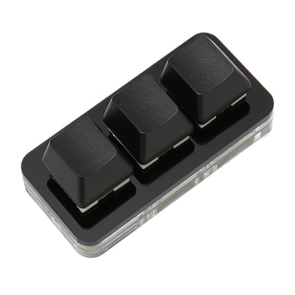 USB 3-knapps Mini Tastatur RGB LED Bakgrunnsbelysning Støtter Hot Swap OSU HID Makro Programmering Tastatur for Windows for OS X for Linux Svart