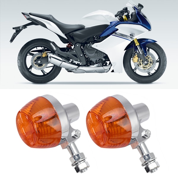 2ST Motorcykel Blinklys Blinker Markør Ravfarvet Lampe Baglygte