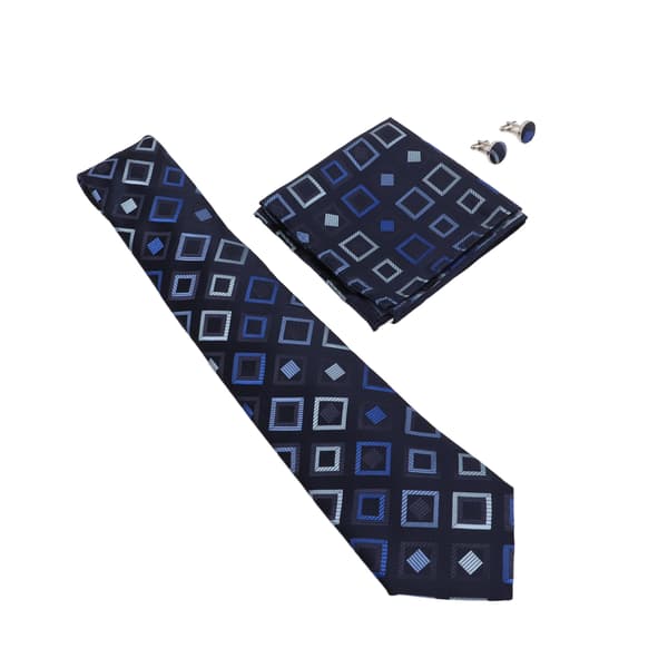 Herr Slips Set Näsduk Manschettknappar Polyester Silke Hållbar Slitstark Affär Fritid Stil Herrslipsar