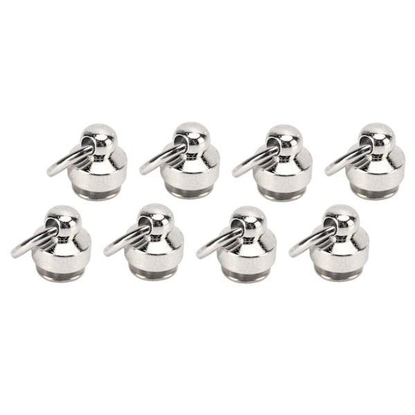 200 Set Munknit med Dragringar 8mm Högglans Utsökt Hantverk Lädernitar för DIY Kläder Väskor Skor Silver