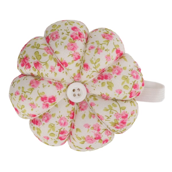 Nåldyna Pumpaform Söt Tecknad Utsökt Stark Fluffig Nålhållare med Elastiskt Armband Liten Blomma