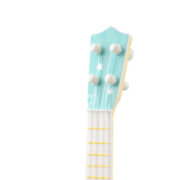 Børneukulele legetøj Plast Mini 4 Strings Tidlige Pædagogiske Instrumenter Musikgave 35 cm 8042 Lysegrøn Zebra Style