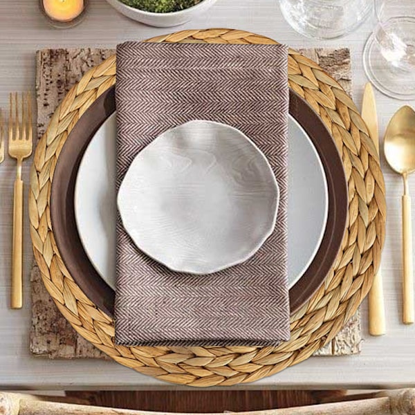 Runda vävda placemats för matbord halm flätad placemat värmebeständig halkfri väv placemats
