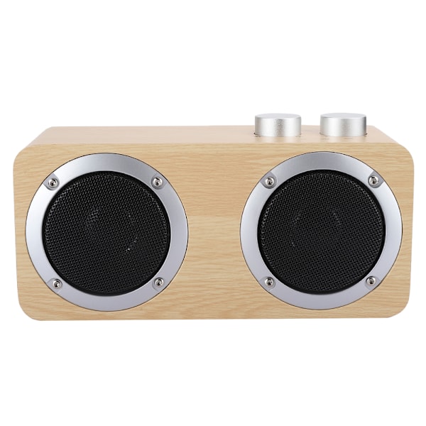 Korkealaatuinen puinen Bluetooth Mini Subwoofer -kaiutin pyörivällä säätimellä ja audiokaapelilla