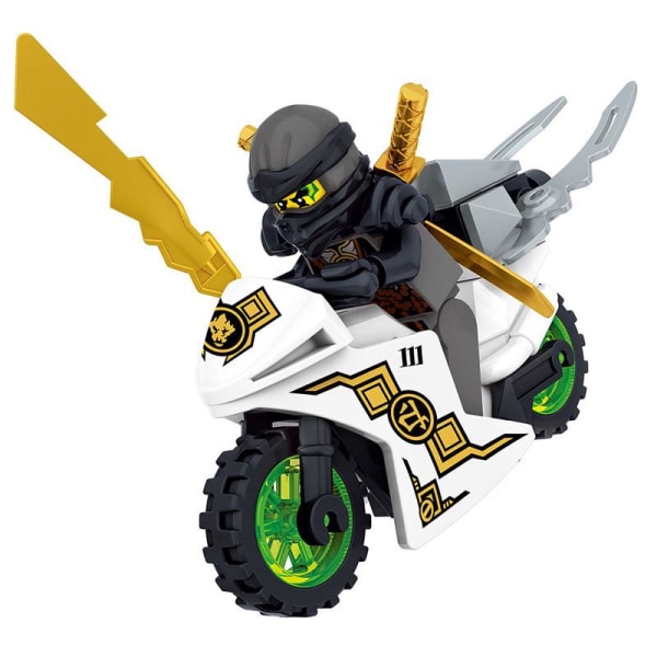 8 stk Minifigurer Minifigurerninjago Motorsykkelsett Blocks Ninja Toy.