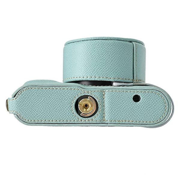For Leica D-Lux 8 Camera Case PU Leather Protective Cover with Lens Cap - Baby Blue