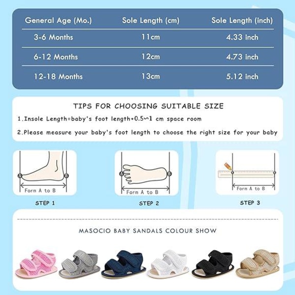 Baby Boys Girls Khaki Color Anti-slip Gummi Platta Sommarskor, Baby Toddler Shoes