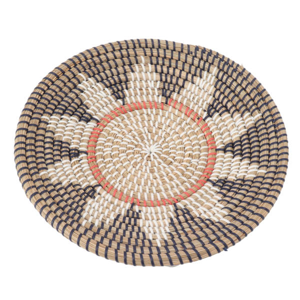 Runde gressveggpynt 35 cm diameter håndstrikket hengende vevde veggkurver for stue kjøkkenstil 2