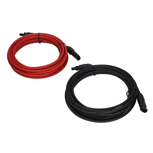 2 kpl Aurinkopaneelien Jatkokaapeli 10AWG 6mm² Aurinkopaneelien Jatkokaapeli Nimellinen Jännite 1000V DC Punainen Musta 5m / 16.4ft