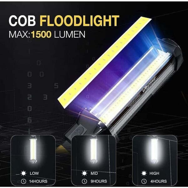 Rechargeable LED Work Light COB Inspection Lamp Flashlight With Magnetic Ultra Powerful For Car Garage Workshop 1 pc