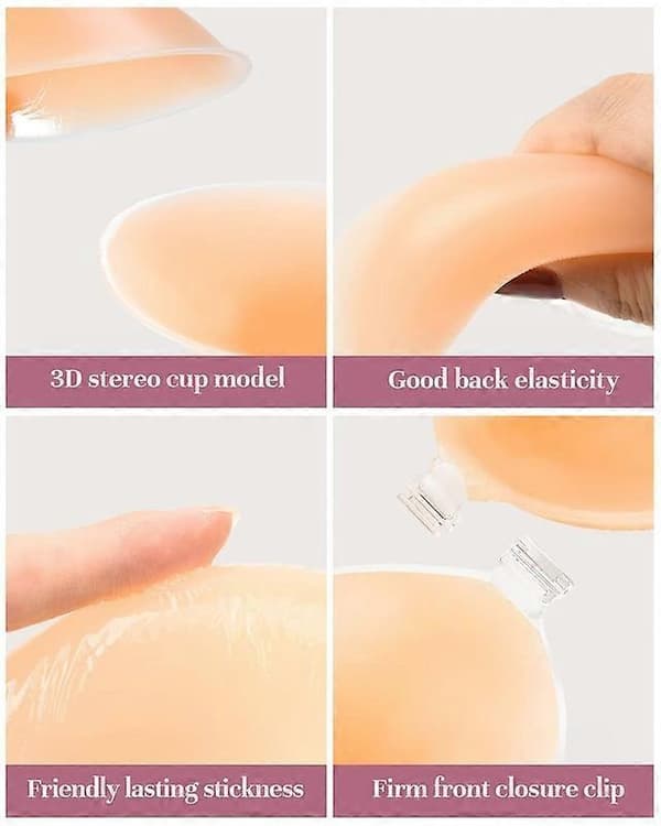 Self-Adhesive Strapless Bra, Invisible Push-Up Bra with Adhesive