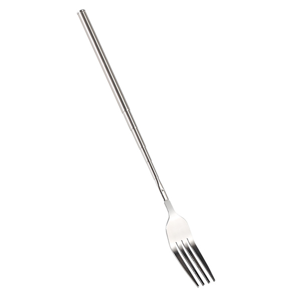 BBQ Teleskopisk Utvidbar Middag Frukt Dessert Lang Håndtert Gaffel Rustfritt Stål Bestikk
