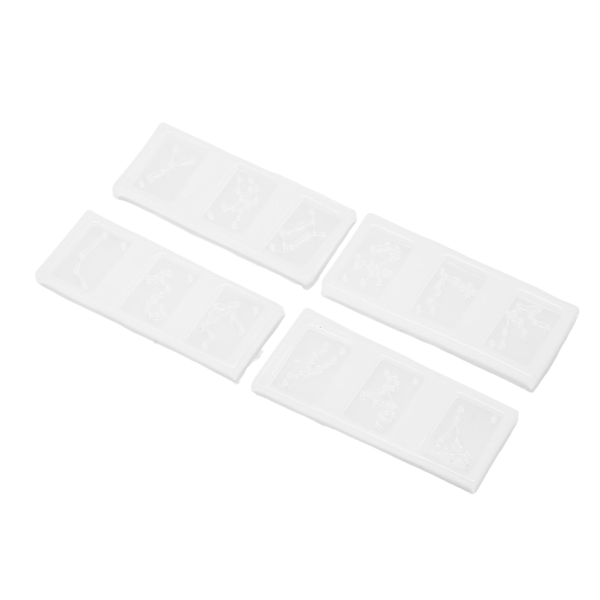 4 stk. Silikoneform Spejl Krystal Dråbe Lim UV Resin Form Punch Free 12 stjernetegn Vedhæng Silikoneform