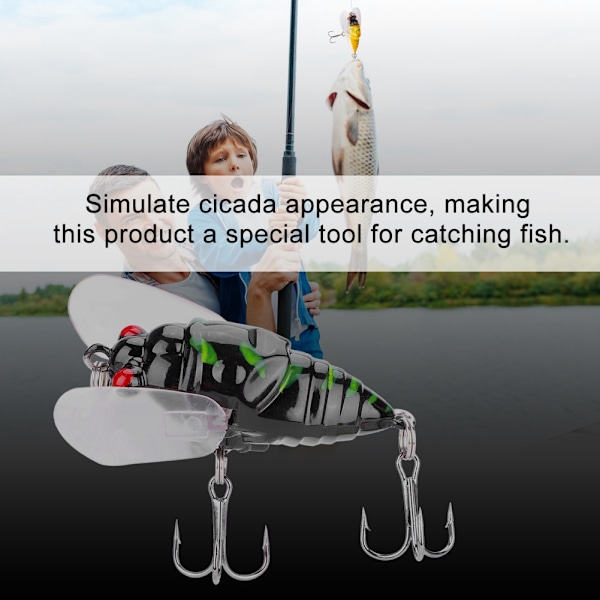 8 färger färgglad mjuk cikadaform 5cm/6g Simulering av fiskbeten Beten Fiskebete med krokar