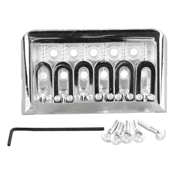 Fast Hardtail Guitar Bridge U Form Sadel Bridge Erstatning Metal Elektrisk Guitar String Bridge Sølv