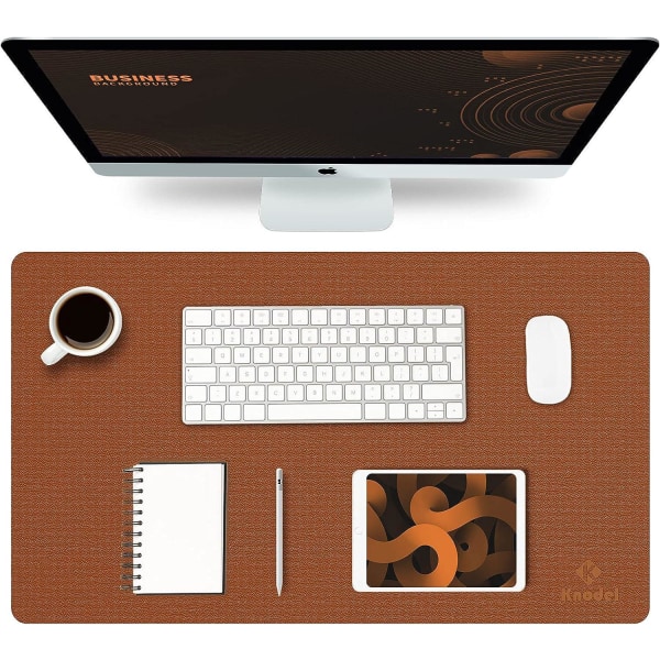 Skrivebordsmatte, 35 cm x 60 cm Skrivebordsmatte, Laptopmatte, Skrivebordsmatte for kontor og hjem, dobbeltsidig (brun)