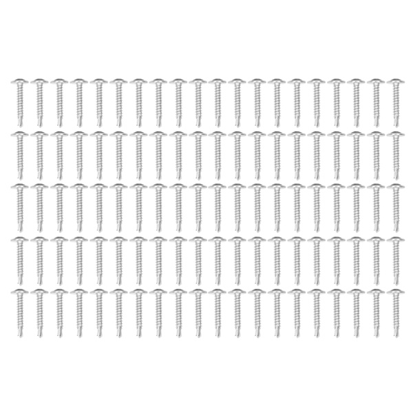 100 stk selvborende skruer med raskt kryss 410 rustfritt stål rundt skivehode festeutstyr 4,2x32 mm