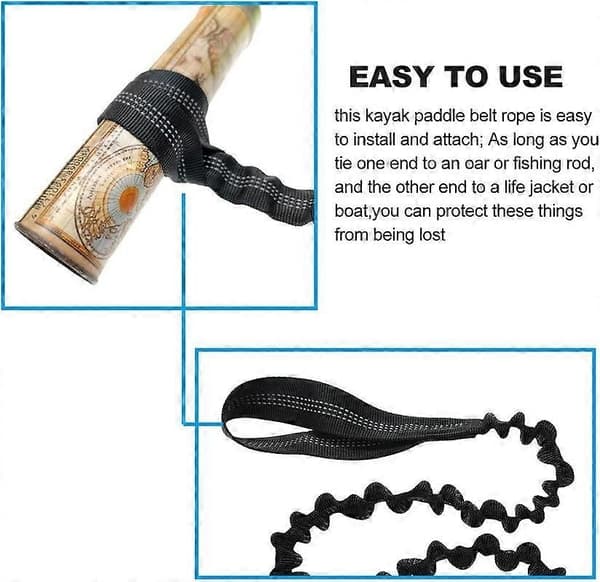 Paddle Leash Kayak Holder Tool Lanyard - Stretchable Paddle Strap