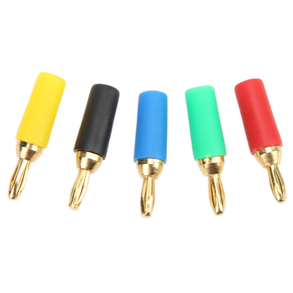 2 sett bananplugg 2,5 mm/0,1 tommer 4 blad Type 5 Farger Skrudd Sveiset Feste Messing Gullbelagt elektrisk kontakt