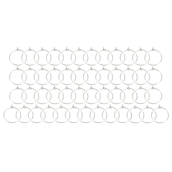 50 STK 20 mm Bulk Hoop Øreringe Rustfrit Stål DIY Anti Allergi Vinglasringe Smykkefremstilling Bryllup Fødselsdagsfest