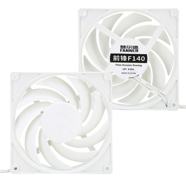 F140 Computer CPU Køleventilator 14cm Lav Støj Desktop Computer Køler Ventilator Hvid
