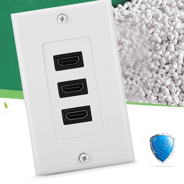 3-port HDMI HD Videopanel Socket USB Hub Adapter Veggkontakt