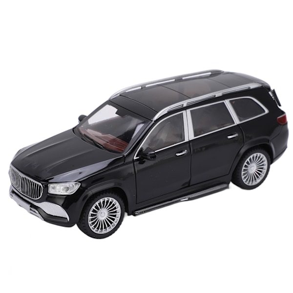 1/24 Modelbiler Legering Diecast SUV-model Køretøjslegetøj med Lyd og Lys til Børns Legetøjsamling Sort