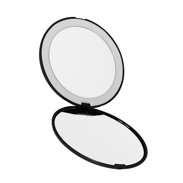 3,5 tommer LED-spejl 1X 10X forstørrelse dobbeltsidet makeup-spejl til hjemmet rejse indbygget batteri sort
