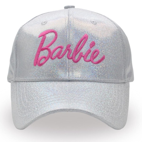 Jenter Barbie Laser Baseball Cap - Sølv, Rosa Brodert Letter Cap, Syv farger Fashion Duck Tab Cap