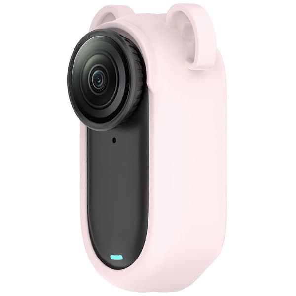 Silicone Protective Case with Hollow Design for Insta360 GO 2, Anti-Drop Camera Protector - Light Pink