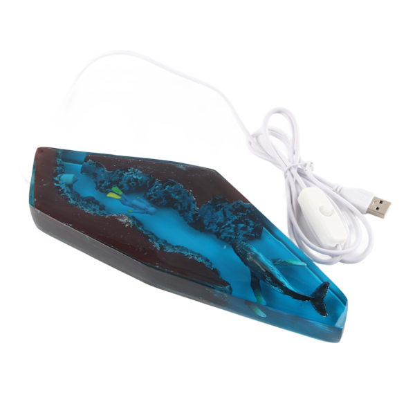 Epoxy Resin Træ Lys Lampe Stor Dykker og Pukkelhval Led Lys Natlys til DIY Bord Kunsthåndværk Fest Bryllup Bordlampe