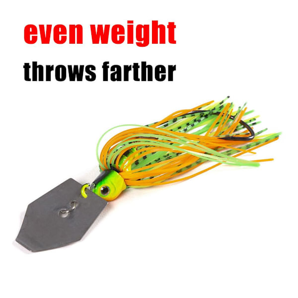 6 stk 10 cm 11 g bladjigg fiskedrag Flerfargede fiskejigger for bas, ørret, gjedde