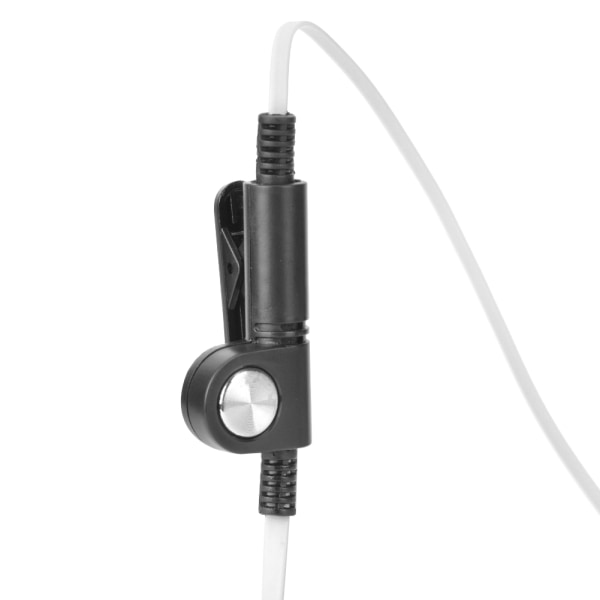 In-ear hörsnäcka med PTT-mikrofon för Kenwood / Baofeng tvåvägsradio (vit)