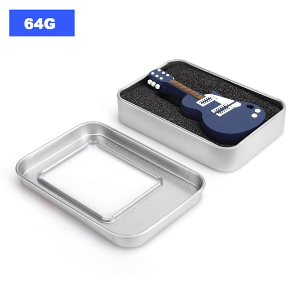 Minnebrikke USB-stasjon Laptop Tilbehør PVC Gitarformet for Vista / OS X / Linux (64G)