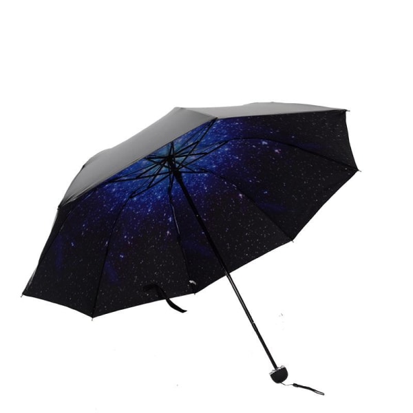Starry Sky Triple Fold Paraply Kompakt reseparaply, hållbart Paraply Portable Paraply - Förstärkt kapell, Ergonomiskt handtag