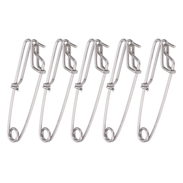 5 STK Long Line Clips Snap Swivel Sea Fishing Connectors Lukkede øje hængende spænde Quick Pin Tool2.6cmx100MM