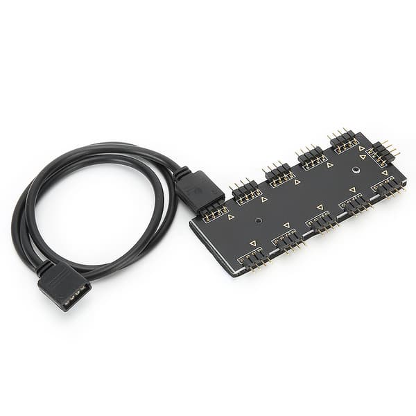 RGB Hub Controller 1‑10 RGB Hub Controller PC Chassifläkt Hub CPU Kylning HUB1‑10 12V ARUA Hub Controller