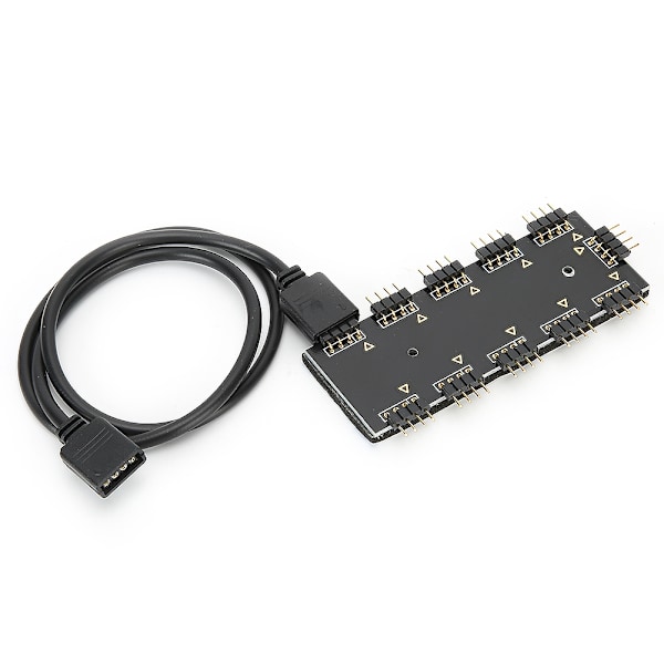 RGB Hub Kontroller 1‑10 RGB Hub Kontroller PC Kabinettvifte Hub CPU Kjøling HUB1‑10 12V ARUA Hub Kontroller